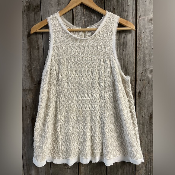Anthropologie Tops - Anthropologie Cream Textured Tank Top